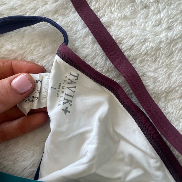 Tavik Jett triangle bikini top in white multi - Picture 5 of 5